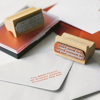 personalised rubber address stamp by english stamp