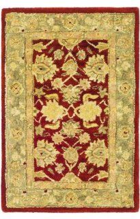 Safavieh AN522A 9 Feet 6 Inch by 13 Feet 6 Inch Anatolia Collection Handmade Hand Spun Wool Area Rug, Red and Ivory  