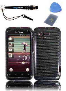 IMAGITOUCH(TM) 4 Item Combo For HTC Rhyme Bliss 6330 Snap On Hard Shell Case Cover Phone Protector Faceplate   Carbon Fiber (Stylus Pen, ESD Shield Bag, Pry Tool, Phone Cover): Cell Phones & Accessories
