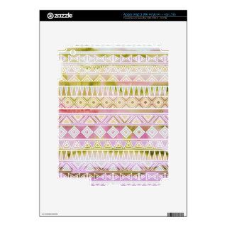 Watercolor Pastel Aztec Inspired Pattern Decals For iPad 3
