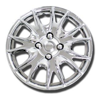 TuningPros WSC 533C14 Chrome Hubcaps Wheel Skin Cover 14 Inches Silver Set of 4: Automotive