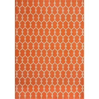 Indoor/outdoor Orange Trellis Rug (710 X 1010)