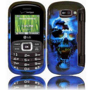 Blue Skull Hard Case Cover for LG Octane VN530 Cell Phones & Accessories