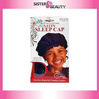Donna Premium Collection Kids Satin Sleep Cap #11213 Black : Hair Care Products : Beauty