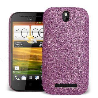 Celicious Pink Fine Sparkle Glitter Back Cover Case for HTC One SV  HTC One SV Case Ultra Slim Glamour Sequins Cover [For Her] Rigid Fit Lightweight Tough Shell Style Clip on: Cell Phones & Accessories