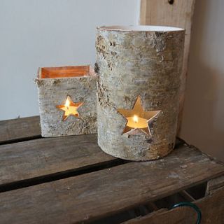 birch tea light holder star by ball & byrne