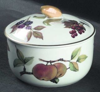Royal Worcester Evesham Gold (Porcelain) Butter Tub & Lid, Fine China Dinnerware