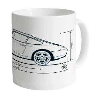 PistonHeads Porsche 911 993 Mug, White: Kitchen & Dining