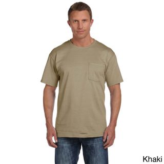 Fruit Of The Loom Fruit Of The Loom Mens Heavyweight Cotton Chest Pocket T shirt Khaki Size XXL