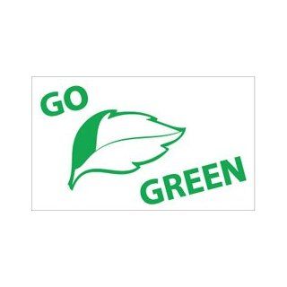 NMC BT540 Motivational and Safety Banner, Legend "GO GREEN" with Graphic, 60" Length x 36" Height, Vinyl, Green on White: Industrial Warning Signs: Industrial & Scientific