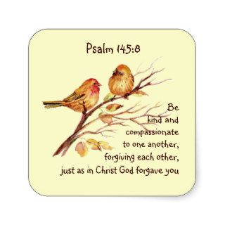 Scripture Psalm 145:8 Love Compassion Birds Square Sticker