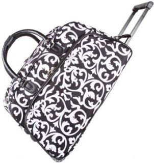 World Traveler Black Houndstooth Rolling Wheeled Duffle Bag 21 inch: Clothing