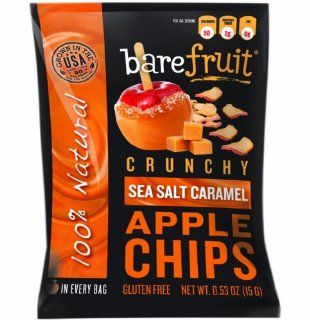 Bare Fruit Natural Sea Salt Caramel Apple Chips, Gluten Free + Baked, 24 Count : Snackscookiescandy : Grocery & Gourmet Food