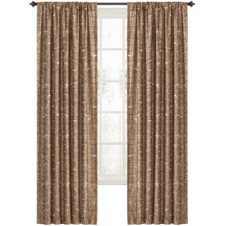 Style Selections 84 in L Dark Brown Rod Pocket Curtain Panel