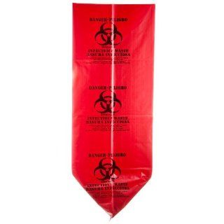44 Gallon Red Isolation Infectious Waste Bag / Biohazard Bag Linear Low Density 3.0 Mil   25 / CS: Health & Personal Care