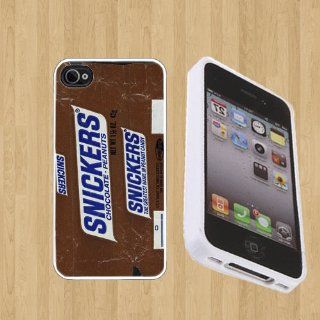 Snickers chocolate candy bar Custom Case/Cover FOR Apple iPhone 4 / 4s** WHITE** Rubber Case ( Ship From CA ): Cell Phones & Accessories
