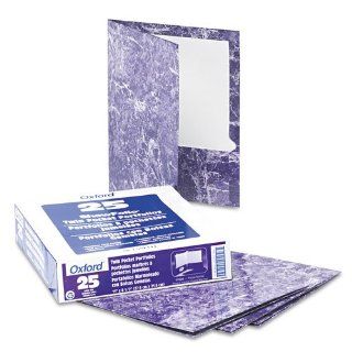 Marble Design Laminated High Gloss Twin Pocket Folder, Purple, 25/box: Everything Else