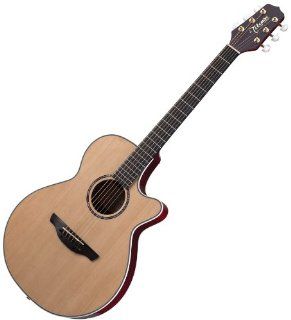 Takamine Eg568c Fxc Thin Line Acoustic Electric Cutaway Guitar w/ Case: Musical Instruments