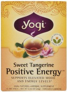 Yogi Sweet Tangerine Positive Energy, 1.02 Ounce (Pack of 6) : Grocery Tea Sampler : Grocery & Gourmet Food
