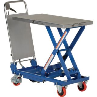 Vestil Hydraulic Elevating Cart — Manual Power, Single Scissor, 400-Lb. Capacity, 17 1/2in. x 27 1/2in. Platform, Model# CART-400  Hydraulic Lift Tables   Carts