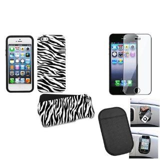 eForCity Film + Mat + Zebra Skin Fusion Case Cover compatible with Apple® iPhone® 5: Cell Phones & Accessories