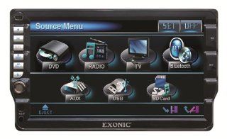 Exonic EXD 6805 7 Inch Motorized Single Din TFT LCD Multimedia Disc Player with Bulit In Bluetooth : Vehicle Dvd Players : Car Electronics