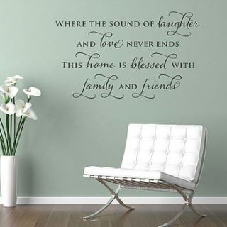 'family and friends' quote wall sticker by making statements