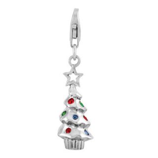 glass christmas tree charm in sterling silver orig $ 37 00 now $ 31 45