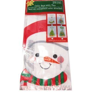 25pcs Clear Snow Man Flat Cello/Cellophane/Loot Treat Bag 11.5 x 5 inch Gift Basket Supplies": Kitchen & Dining