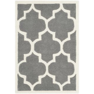 Safavieh Handmade Moroccan Chatham Dark Gray Geometric pattern Wool Rug (2 X 3)