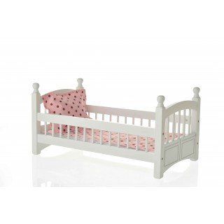 Doll Single Bed (Windsor Style) with Peach Linens: Toys & Games