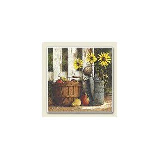 Apple Sunflower Stone Coasters Set of 4 *c 566*: Kitchen & Dining