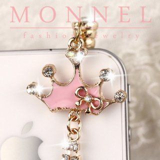 Ip572 Pink Princess Crown Anti Dust Plug Cover Charm for Iphone Android 3.5mm: Cell Phones & Accessories