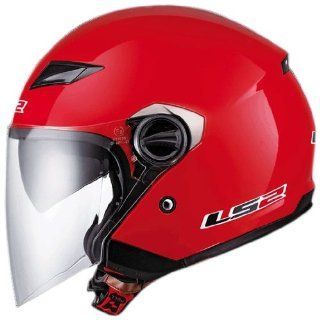LS2 Helmets OF569 Open Face Motorcycle Helmet (Solid Red, Large): Automotive