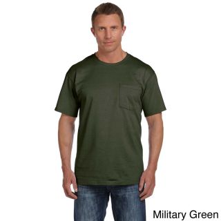 Fruit Of The Loom Fruit Of The Loom Mens Heavyweight Cotton Chest Pocket T shirt Green Size XXL