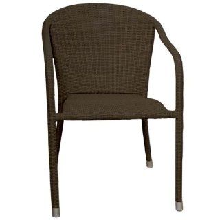 Terrace Mates Wicker Stacking Dining Arm Chairs (Set of 2) Finish Java  Patio, Lawn & Garden