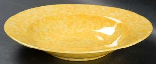 Stangl Caughley Yellow Rim Soup Bowl, Fine China Dinnerware   Yellow Sponge Desi