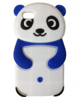3D Cartoon Lovely Panda Silicone Jelly Skin Case Cover for Apple iPhone 5C (Blue): Cell Phones & Accessories