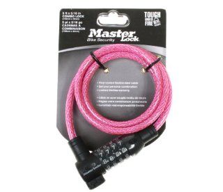 Master Lock Cable Combo Lock   Pink : Cable Bike Locks : Sports & Outdoors