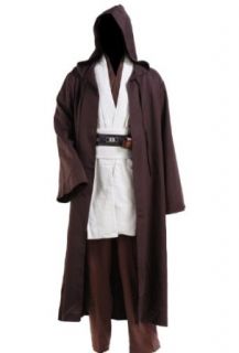 Star Wars Jedi Robe Adult Costume Brwon with White Version: Clothing