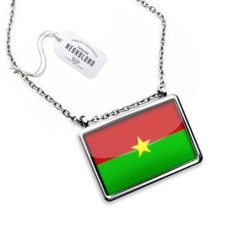 Necklace "Burkina Faso Flag"   Pendant with Chain   NEONBLOND: NEONBLOND Necklace: Jewelry