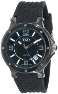 TKO ORLOGI Women's TK578 BK Genuine Ceramic Black Rubber Strap Watch: Watches