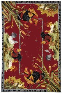 Shop Roosters Area Area Rug, 7'6x9'6" OVAL, BURGUNDY at the  Home Dcor Store. Find the latest styles with the lowest prices from Home Decorators Collection