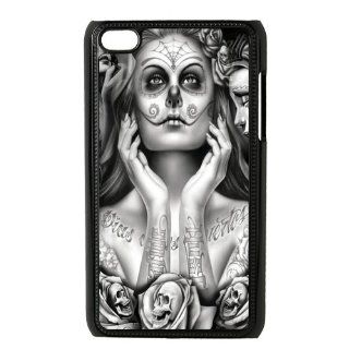 Tattoo Patterned Skull Snap on Hard Back Skins Shell Case Cover for IPod Touch 4 : MP3 Players & Accessories