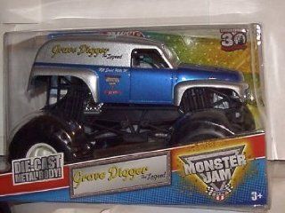 Toy / Game 2012 HOT WHEELS 1:24 SCALE BLUE & SILVER GRAVE DIGGER THE LEGEND MONSTER JAM TRUCK 30TH ANNIVERSARY: Toys & Games