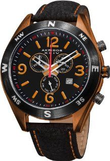 Akribos XXIV Men's AK582OR Conqueror Swiss Quartz Chronograph Leather Strap Watch: Akribos XXIV: Watches