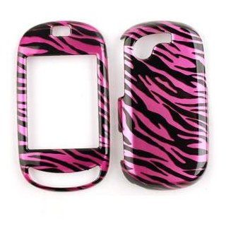 PINK/BLACK ZEBRA PRINT DESIGN CELL PHONE COVER FACEPLATE CASE FOR SAMSUNG GRAVITY TOUCH (T669)  