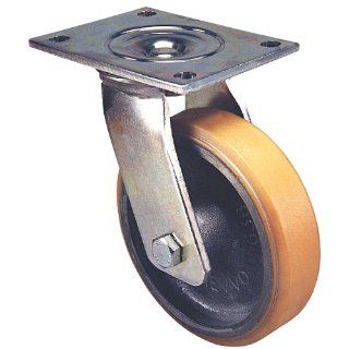 Revvo Caster G Series Plate Caster, Swivel, Polyurethane Wheel, Roller Bearing, 590 lbs Capacity, 4" Wheel Dia, 2" Wheel Width, 5 9/16" Mount Height, 4 1/2" Plate Length, 4" Plate Width: Industrial & Scientific