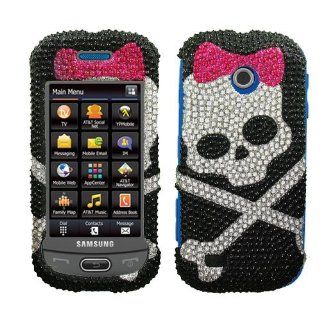 Black Skull Bling Rhinestone Crystal Case Cover Diamond Faceplate For Samsung Eternity 2 SGH A597: Cell Phones & Accessories