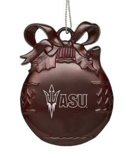 Arizona State University   Pewter Christmas Tree Ornament   Burgundy : Decorative Hanging Ornaments : Sports & Outdoors